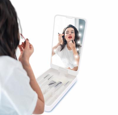 China Angular Blush Makeup Brush Kit Touch Screen LED Light Mirror Makeup Brush 2022 for sale