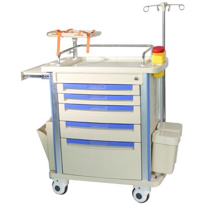 China High Quality And Low Price Modern Plastic Multifunctional Medical Trolley Shelf Anesthesia ABS Hospital Trolley for sale