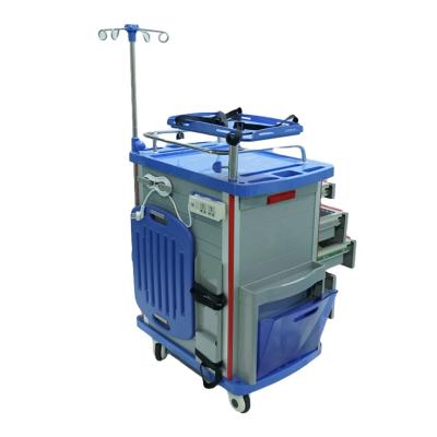 China Wholesale High Quality Emergency Trolley ABS Engineering Plastics Trolley Clinical Hospital Emergency Trolleys for sale