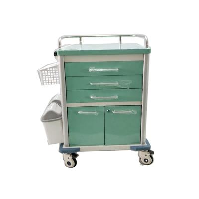 China Factory Direct High Quality Soundproof Casters Custom Cold Steel Anethesia Trolley Cart Hospital Clinic Cart for sale