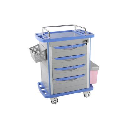 China Hot Selling Anethesia Trolley Cart Product Ward Medical Cart 4 Drawers Hospital Medicine Cart for sale