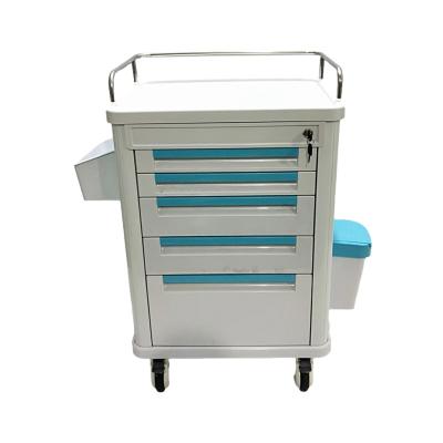 China Hot Sale Anethesia Trolley Cart Online Drug Store Hospital Medical Clinic ABS Medicine Trolley With 6 Drawers for sale