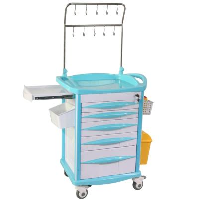 China Anethesia Trolley Factory Supply Discount Price Emergency Medical Trolley Double Row Hospital ABS Anesthesia Trolley for sale