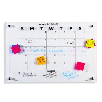 China Wall Calendar Home Office Wall Mounted Planner Printing Clear Acrylic Dry Board Calendar Erase Note Large for sale