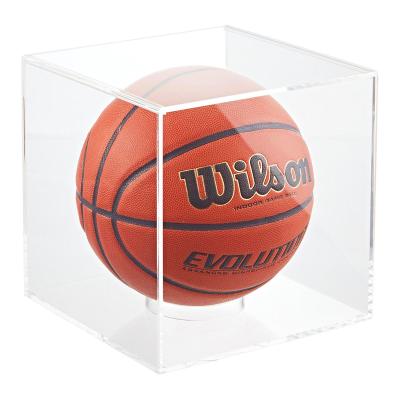 China Retail Stores Wholesale Acrylic Basketball Display Risers Stand Cube Cheap Clear Plastic Storage Box for sale