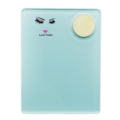 China Eye Lash Stand Palette Tray Glass Eye Lash Tile New Acrylic Lash Tile with Jade Stone for Eyelash Extension Tile for sale