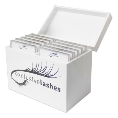 China Lash Storage Acrylic Eyelash Box with 10 high quality eyelash extension tile make up Lash Storage Acrylic Organizer Box for grafting eyelash extension tile palette for sale