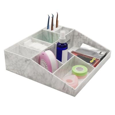 China Eyelash Palette Tray Organizer Box Beauty Acrylic Storage Organizer Marble Eyelash Extension Holder Tweezers Holder Eyelash Tool Storage for sale