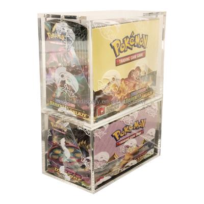 China Popular Acrylic Pokemon Booster Box Protective Case Display Case New High Clear Pokemon X/Y & ETB Evolutions Booster Box Case With Magnet Lid for sale