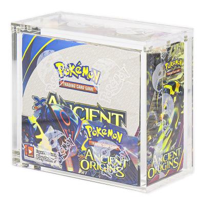 China Pokemon TCG Bundle Custom Pokemon Booster Box Protective Case Display Case with Magnet Lid Evolutions Booster Box Protector Acrylic Case for sale