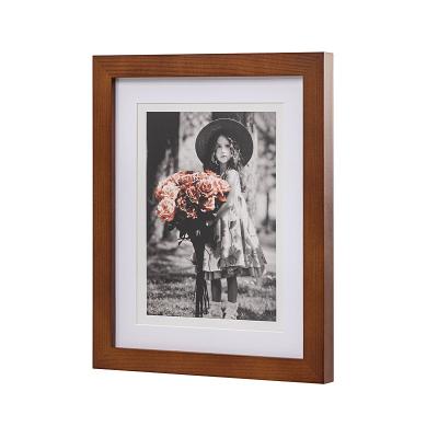 China Fashionable 13 Colors Black White Pink Solid Picture Frame A1 A2 A3 A4 8X10 11X14 Brown Blue Oak Pine Wood Picture Frame For Wall for sale