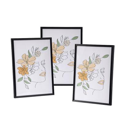 China Wholesale A4 A3 Size Aluminum Alloy Photo Frame Fashionable Custom Gold Brushed Metal Aluminum Picture Frames For Wall Art And Desktop for sale