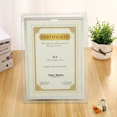 China Wholesale Customized Customized Modern Simple Clear Table Top Photo Hanging Hanging Frameless Glass Picture Frame for sale