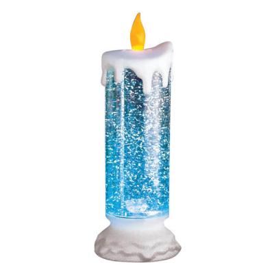 China Modern Color Changing LED Water Candle With Glitter - Gold Base With Color Changing Candle for sale