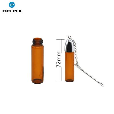 China Small Smoking Pipe Glass Bottle Snuff Spoon Secrete Storage Snorter Bullet Container Pill Case for sale