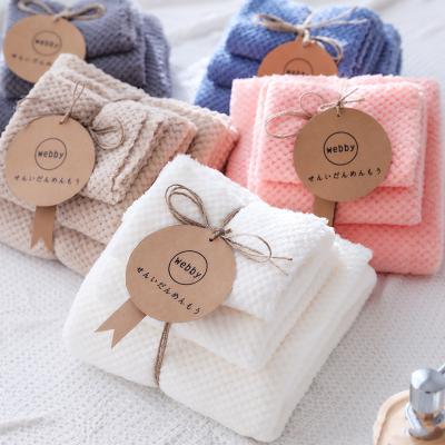 China Manufacturers Toweling Towel Wholesale Kids Safe Gift Set 100% Microfiber Bathroom Face Bath Towel Sets for sale