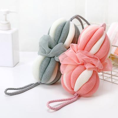 China EXFOLIATE Bathroom Accessories Customized Hangable Soft Color Double Exfoliating Bath Sponges for sale