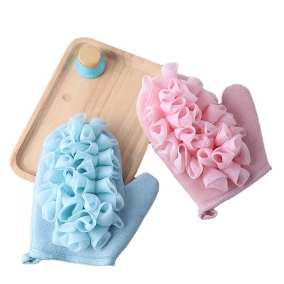 China EXFOLIATING Bath Gloves Hot Selling Exfloating Bath Gloves Sides Amazon Portable Bath Gloves Double Gloves Gently Remove Dead Skin for sale