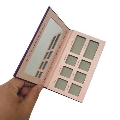 China Recycled Degradable Custom Printed Materials Paper Rectangle Portable Eyeshadow Case With Mirror for sale