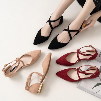 China New Design Summer Ballet Style Cross Strap Sandals Women Office Flat Sandals 2021 for sale