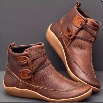 China Wholesale Good Quality Thermal Solid Color PU Leather Short Boots Plus Size Ladies Shoes Women Boots Women Shoes for sale