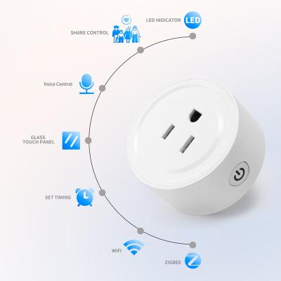 China 2021 Hot Sale Residential / Multipurpose Zigbee US Monitoring Power Plug Socket Smart Regulating Type Smart Plug for sale