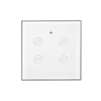 China Zigbee APP Smart Remote Control Tempered Glass Lamp Switch Outdoor 4 Strip Touch Wireless Switch with Google Alexa for sale