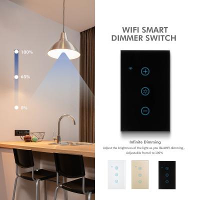 China USA Timing Alexa Google Voice Control Life Smart WIFI Standard Dimmer Remote Switch ST-172 for sale