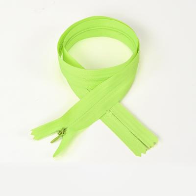 China Automatic Lock Factory Low Price Long Narrow End Invisible Chain Fluorescent Green Invisible Zipper 40cm50cm60cm for sale