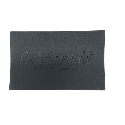 China Viable Genuine Leather Patch Label With Embossed Logo For High Quality Jeans for sale