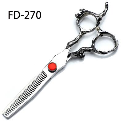 China Dragon Handle Hairdressing Scissors Flat 6 Inch Quality Scissors FD-270 440C Professional High Cut Set Salon Scissors for sale