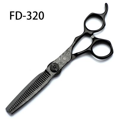 China Professional Hairdresser Scissors FD-320 Flat Style Black Barber Scissors High Quality 6 Inch Tooth Scissors for sale