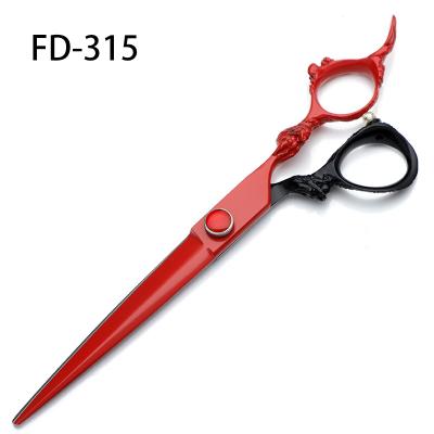 China FD-315 Flat Scissors Black And Red Professional Barber Scissors 7 Inch High Quality Flat Cutting Hair Salon for sale