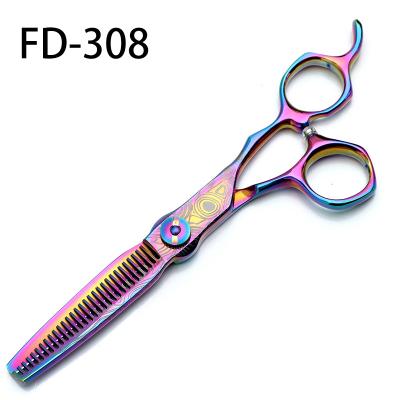 China FD-308 Flat Scissors Color Professional Barber Scissors 6 Inch Tooth Scissors High Quality Barber Shop for sale