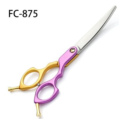 China FC-875 Curved Aluminum Alloy Light Viable High Quality Pet Shear Professional Dog Shear Set for sale