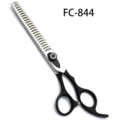 China High Quality Black Viable Handle FC-844 440C Tooth Scissors Professional Fishbone Scissors for sale