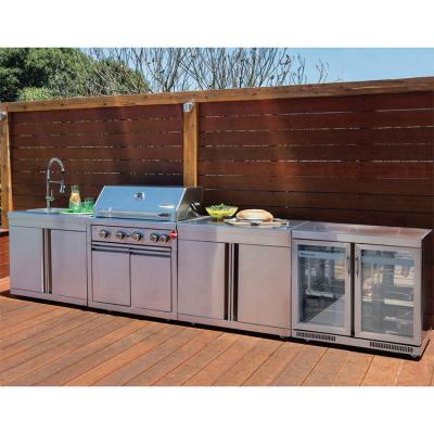 China Modern Modern outside bbq metal kitchen cabinets furniture design prefab outdoor water proof stainless steel kitchen cabinet for sale