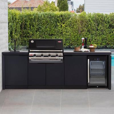 China Modern Custom Metal Stainless Steel Outdoor Kitchen Bbq Cabinet Outside Garden Wooden Door Full Set BBQ Kitchen Cabinets for sale