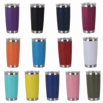 China 20oz Stainless Steel Sublimation Tumbler Cup Custom Logo Colorful Water Bottle Vacuum Viable Coffee Mug for sale