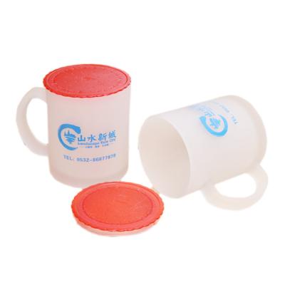 China Viable Frosted Advertising Mug with Lid and Logo Sublimation Glass Wholesale for sale