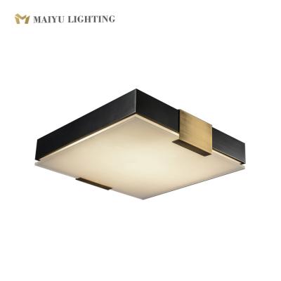 China Gold Square Black Color Shape Bedroom Living Room Outdoor Mounted Brass Indoor Ceiling Lamp for sale