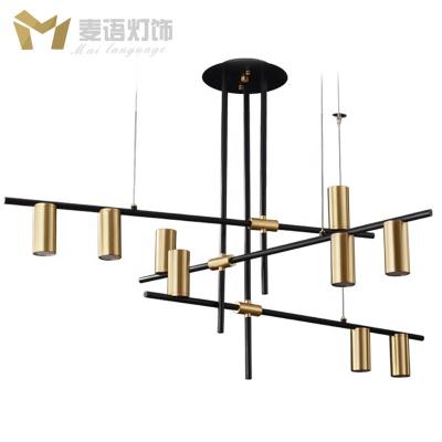 China Residential Restaurant Bedroom Cafe Residential Contemporary Design Long Brass Wire Wire Led Chandelier for sale