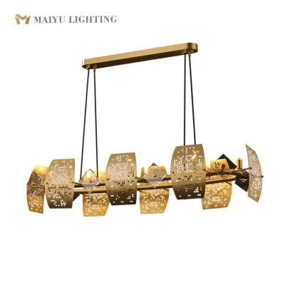 China Retro Contemporary Creative Ceiling Chandelier For Home Bar Vintage Brass Pendant Light Fixtures for sale