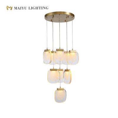 China Contemporary Modern Art Deco Hotel Interior Large Large Luxury Glass Pendant Lamp Chandelier Light for sale