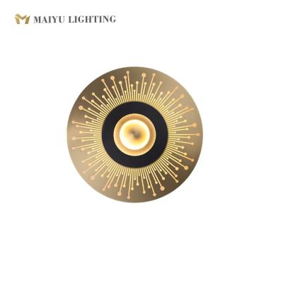 China Contemporary Round Shade Brass Wall Lamp For Home Decoration Lighting for sale