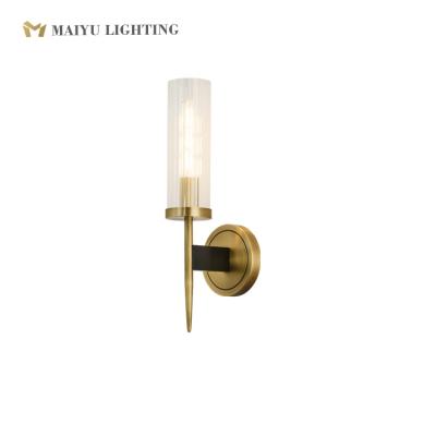 China Contemporary clear brass glass wall lamp wall lighting for wholesale for sale