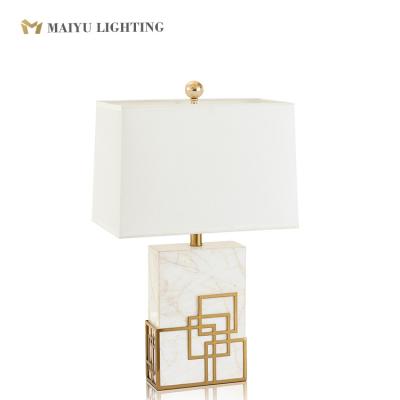 China Contemporary Chinese style table lamp reading room bedroom hotel marble table lighting for sale