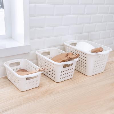 China Factory Price Sustainable Bathe Useful Plastic Storage Basket Organizer for sale