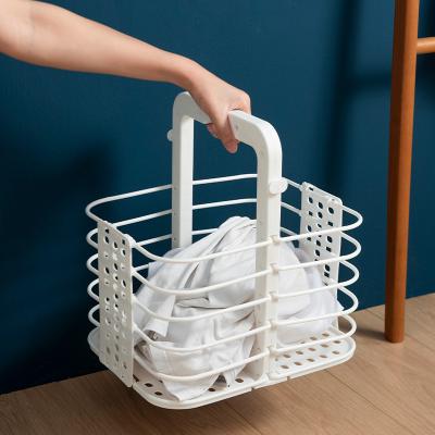 China Sustainable Wall Mount Hanging Collapsible Plastic Laundry Baskets Hamper Storage Baskets for sale