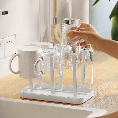 China Sustainable Kitchen Water Cup Draining Drinking Organizer Cup Holder Drying Coffee Storage Rack for sale